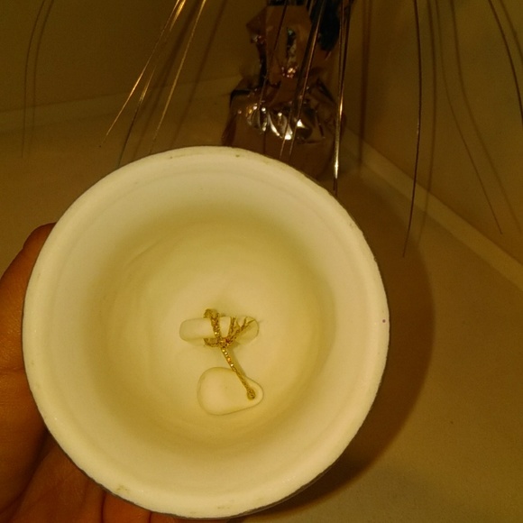 Silver lined porcelain wedding bell - Picture 3 of 5